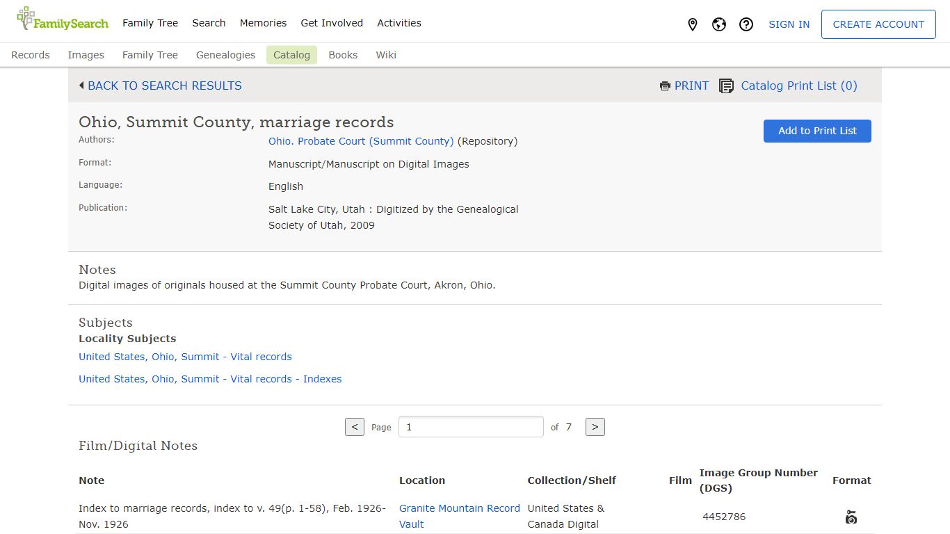 Ohio, Summit County, marriage records - FamilySearch